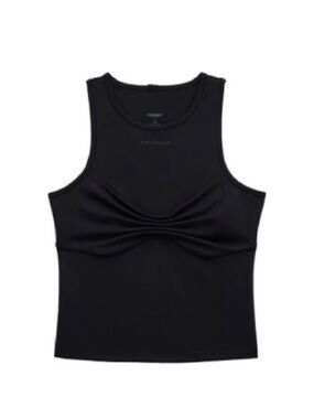 Girlfriend Collectice Black Sleeveless Twist-Front Tank Top
